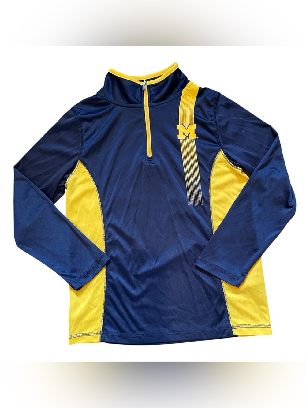 Pro edge University Of Michigan Long Sleeve‎ 1/4 Zip Top Kids 8/10